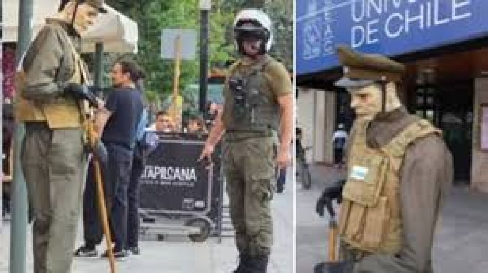 Carabineros la retir&oacute;: Artista nacional &laquo;Papas Fritas&raquo; impact&oacute; con intervenci&oacute;n urbana sobre impunidad de exoficial Claudio Crespo