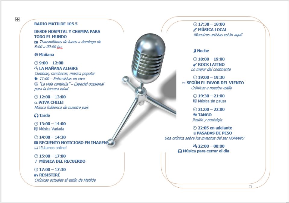 PROGRAMACIÓN RADIO MATILDE